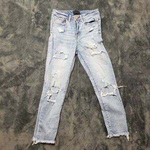 Buckle Black High Rise Ankle Distressed Destroyed Jeans Fit 5
